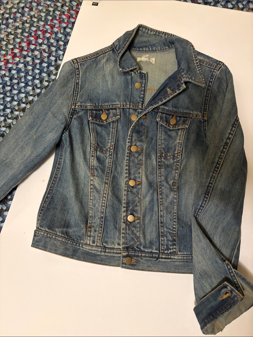 Distressed Quality Denim Jean Jacket - Light Blue